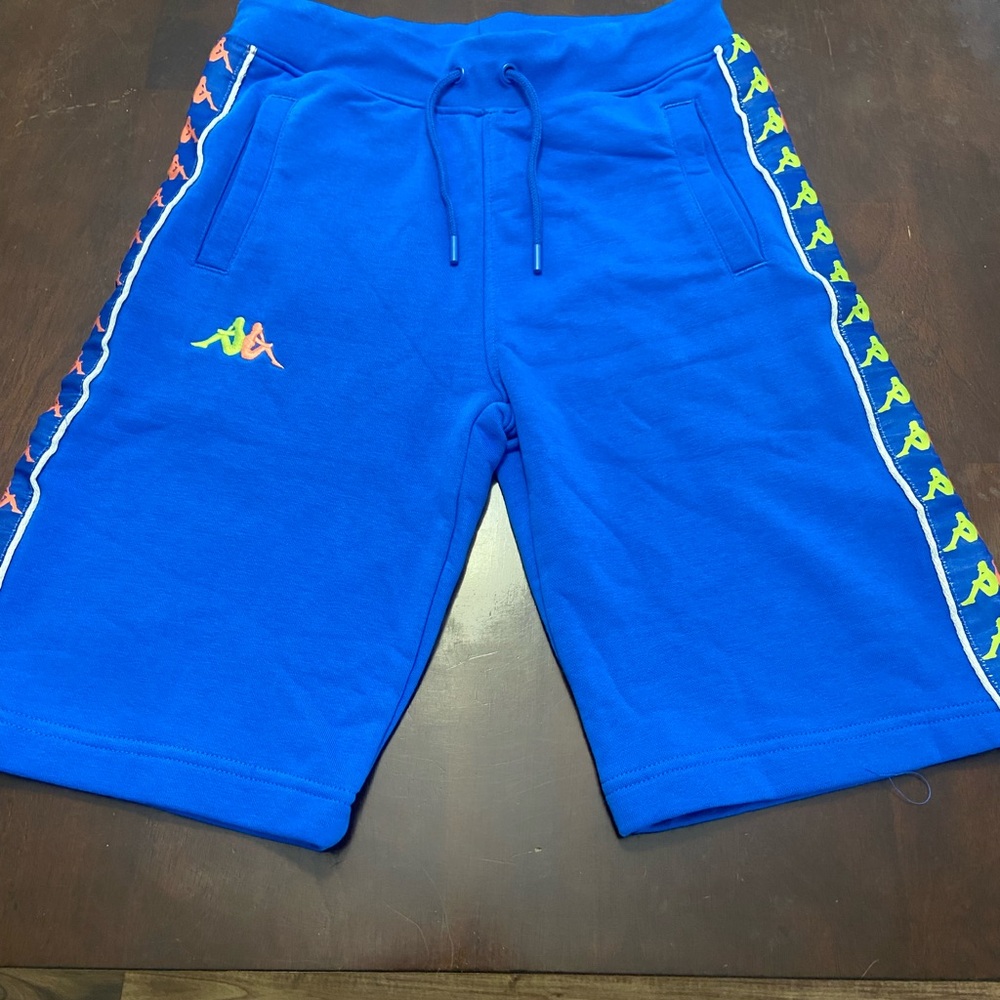 Kappa Blue Athletic Shorts with Signature Side Stripe
